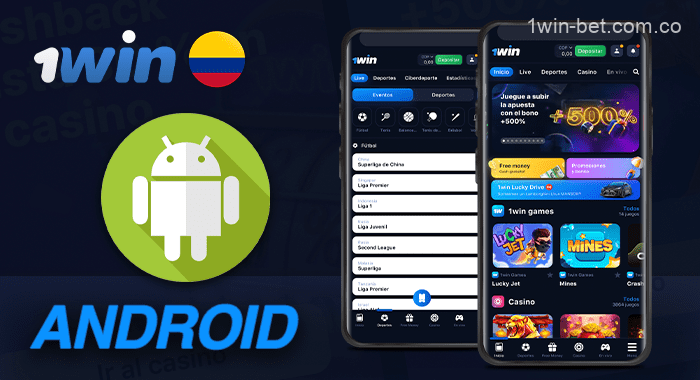 Aplicación 1win para dispositivos Android para jugadores colombianos